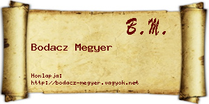 Bodacz Megyer névjegykártya